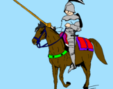 Disegno Cavallerizzo a cavallo  pitturato su Amerigo I