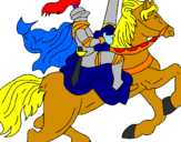 Disegno Cavaliere a cavallo pitturato su IVAN