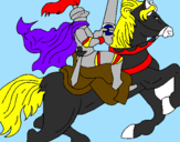 Disegno Cavaliere a cavallo pitturato su cris