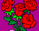 Disegno Mazzo di rose  pitturato su Alessia