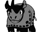 Disegno Rinoceronte  pitturato su chicco