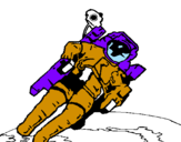 Disegno Astronauta nello spazio  pitturato su dario disegni