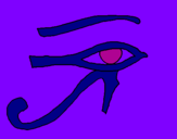 Disegno Occhio di Horus  pitturato su diletta