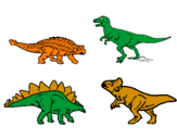 Disegno Dinosauri di terra  pitturato su tiziana e manuel