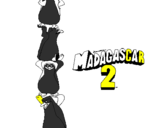 Disegno Madagascar 2 Pinguino pitturato su bandiera