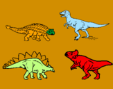 Disegno Dinosauri di terra  pitturato su Massimo C