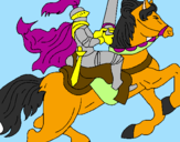 Disegno Cavaliere a cavallo pitturato su cavaliere