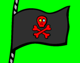 Disegno Bandiera dei pirati pitturato su LUIGI