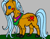 Disegno Pony pitturato su carmelo