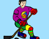 Disegno Giocatore di hockey su ghiaccio pitturato su Daniele