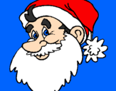 Disegno Faccione Babbo Natale  pitturato su babbo natale