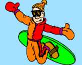 Disegno Salto con lo snowboard pitturato su macina de fuego