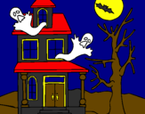 Disegno Casa del terrore pitturato su enrico scevaroli2009