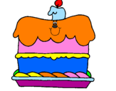 Disegno Torta di compleanno  pitturato su nicole