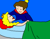 Disegno La principessa addormentata e il principe  pitturato su alice de feo