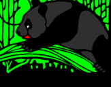 Disegno Oso panda che mangia  pitturato su emmachiara
