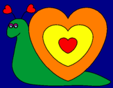 Disegno Lumachina cuore  pitturato su valery!