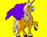 Disegno Unicorno con le ali  pitturato su GIORGIA