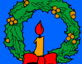 Disegno Corona augurale con una candela pitturato su Francesca1