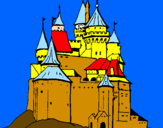 Disegno Castello medievale  pitturato su elisa