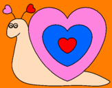 Disegno Lumachina cuore  pitturato su paolaa