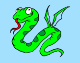 Disegno Serpente con le ali  pitturato su Stefano