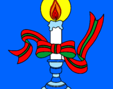 Disegno Candela di Natale II pitturato su Sofia