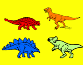 Disegno Dinosauri di terra  pitturato su GIOVANNI