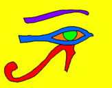 Disegno Occhio di Horus  pitturato su LUCA 2