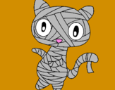 Disegno Mummia gatto scaraboechio pitturato su lorenzo