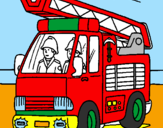 Disegno Camion dei Pompieri  pitturato su Gabriele.B.