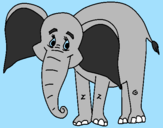 Disegno Elefante felice  pitturato su licia