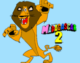 Disegno Madagascar 2 Alex pitturato su barbi