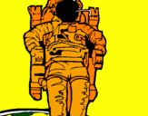 Disegno Astronauta  pitturato su andrea