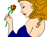 Disegno Principessa con una rosa pitturato su bbbbbbbbbbbbbbb