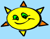 Disegno Sole sorridente  pitturato su yessica
