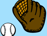Disegno Guanto da baseball e pallina pitturato su Baseball