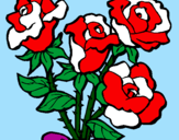 Disegno Mazzo di rose  pitturato su kjygugui