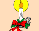 Disegno Candela di Natale pitturato su Stella:buon Natale