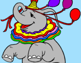 Disegno Elefante con 3 palloncini  pitturato su emanuele 2002