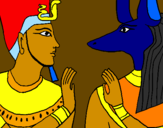 Disegno Ramses e Anubis pitturato su FILO
