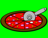 Disegno Pizza pitturato su LOLLO