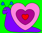 Disegno Lumachina cuore  pitturato su nicole