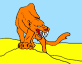 Disegno Tigre con affilati canini  pitturato su flavio