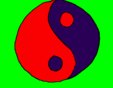 Disegno Yin e yang pitturato su Scirin 