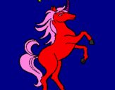Disegno Unicorno pitturato su il pony rosso