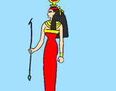 Disegno Hathor pitturato su Francesca