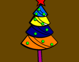 Disegno Albero di Natale II pitturato su gea