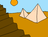 Disegno Piramidi pitturato su elsa