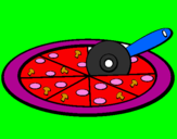 Disegno Pizza pitturato su VIVIANA